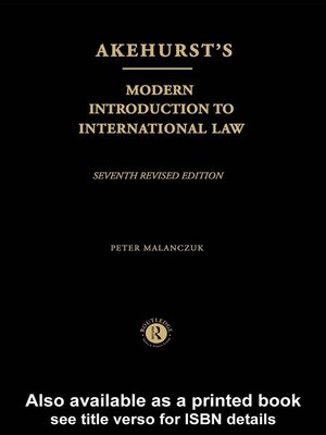cover image of Akehurst's Modern Introduction to International Law